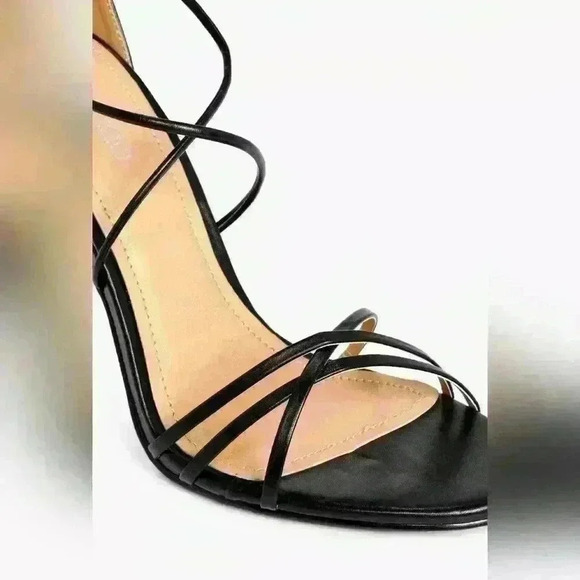 Boohoo Women's Laura Wrap Up Black Vegan Leather Stiletto Heel Sz 10 US $64 - Picture 4 of 4